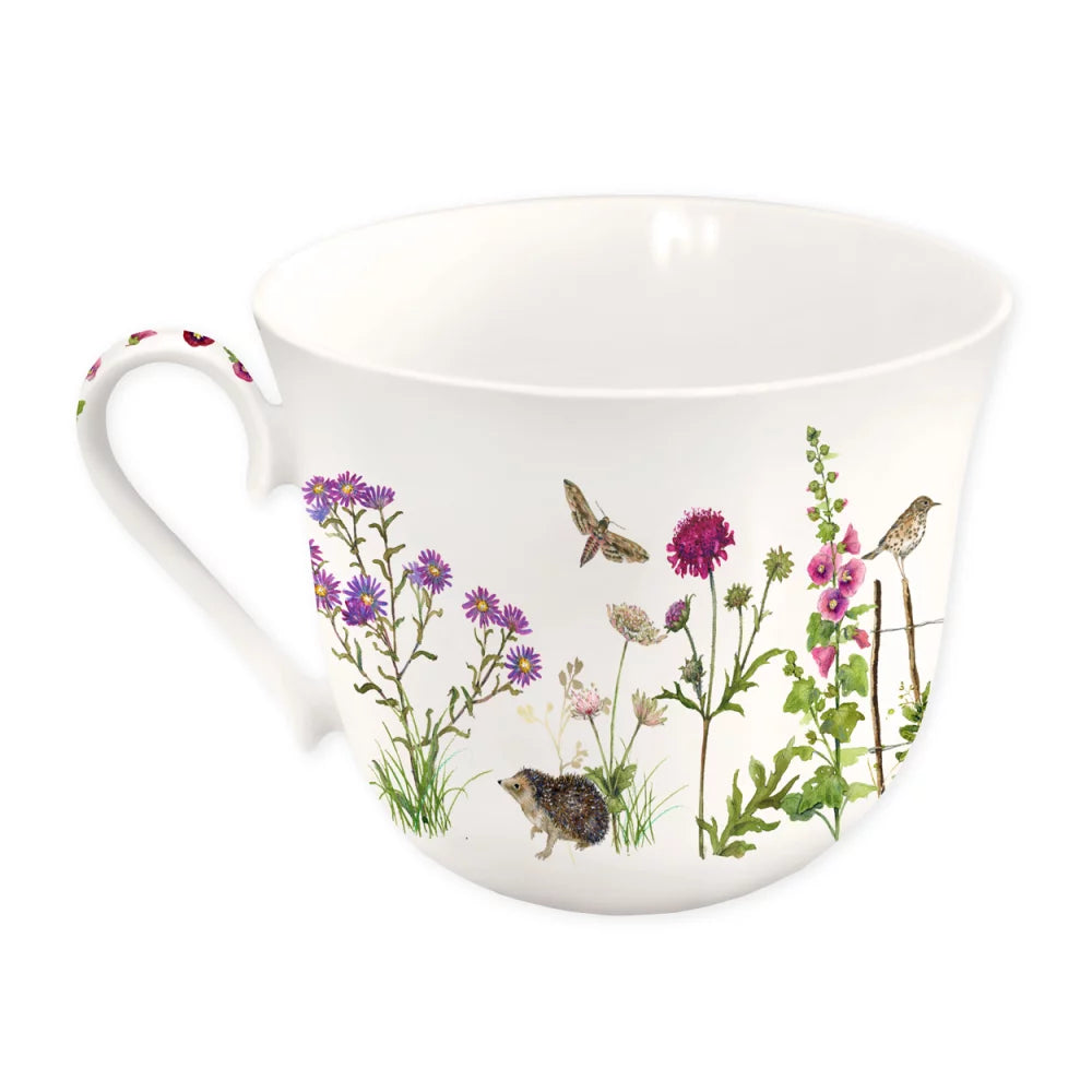 Porzellantasse Stockrosen 400 ml