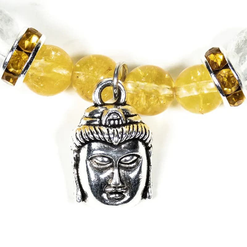 Armband Citrin Bergkristall mit Buddha
