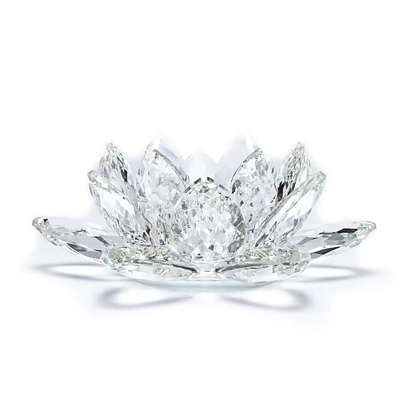 Lotus Kerzenhalter Kristall L 9.5x20 cm groß - Dianas Klosterlädchen