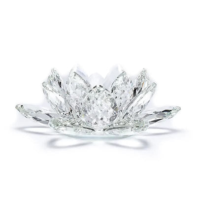 Lotus Kerzenhalter Kristall L 9.5x20 cm groß - Dianas Klosterlädchen