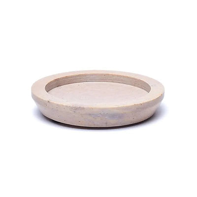 Untersetzer | Kerzenständer rund beige Speckstein - Dianas Klosterlädchen