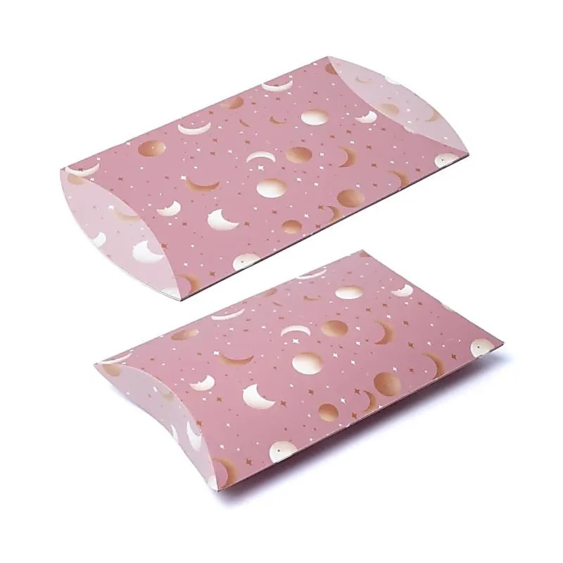 Kissenbox M rosa Mond und Sterne