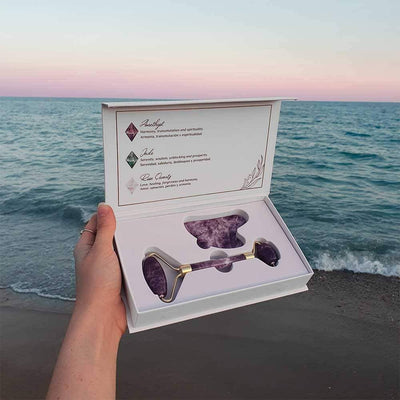 Gua Sha-Massage Set und Amethyst - Dianas Klosterlädchen