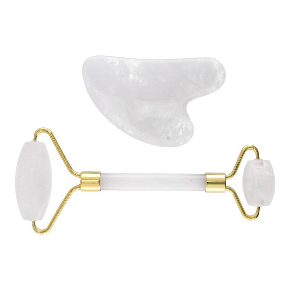 Gua Sha-Massage Set  Weißquarz - Dianas Klosterlädchen
