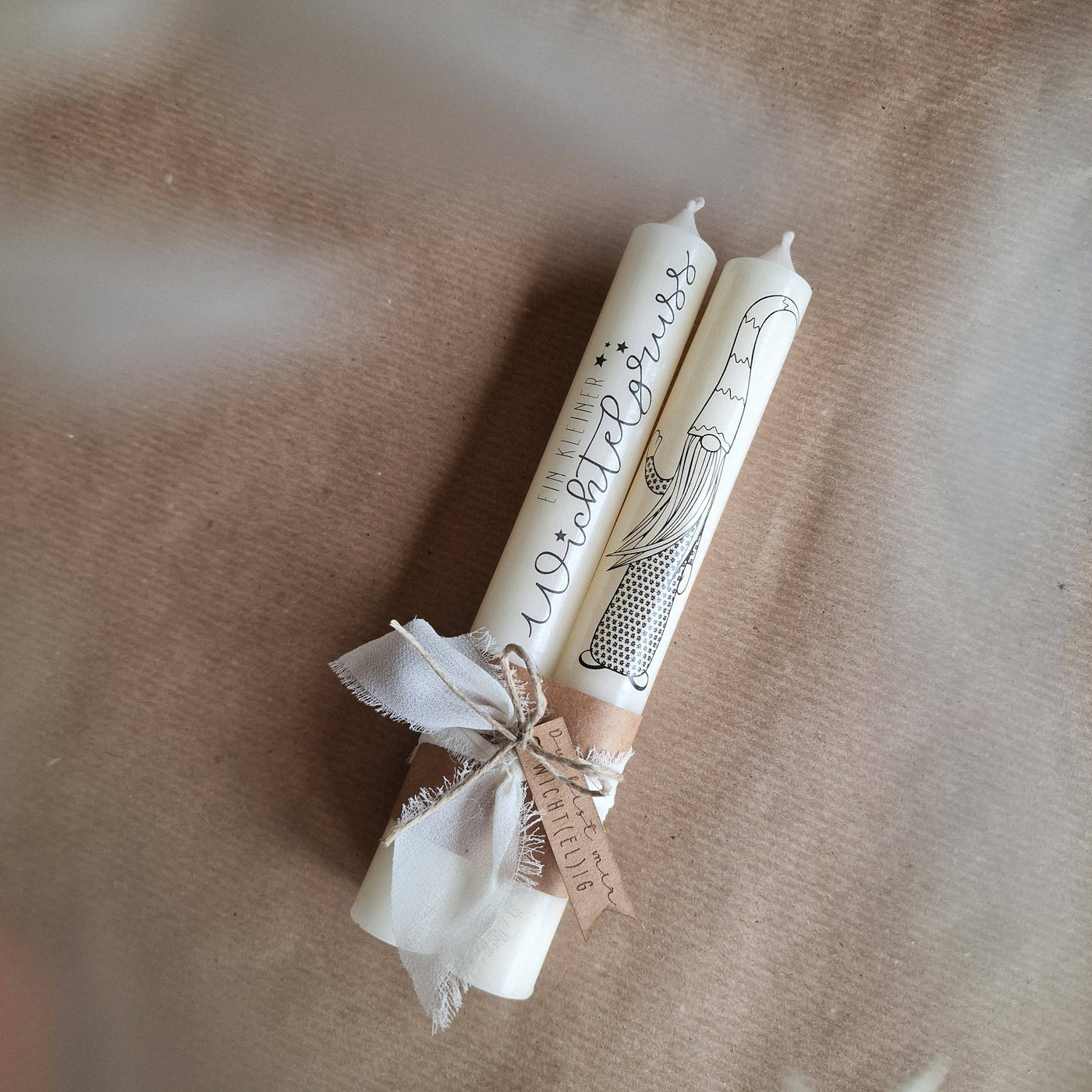 Stabkerzen Duo | ein kleiner Wichtelgruss | Mitbringsel - Dianas Klosterlädchen