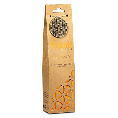 Organic Goodness Patchouli Weihrauchkegel mit Halter www.klosterlaedchen.com