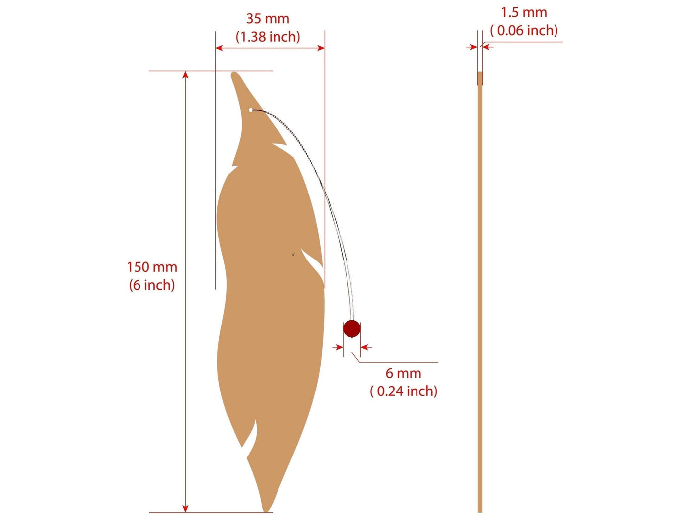 Socrato Lesezeichen aus Holz mit Segelboot & Wellen