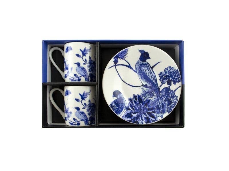 Espresso-Set (2 cups), Delft Blue Birds, Rijksmuseum
