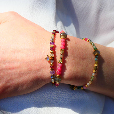 GINANDGER - SANCHAR Armband - Granat, Labradorit, Amethyst in Dianas Klosterlaedchen