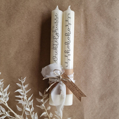 Stabkerzen Duo | Kekserlsüsse Wichtelgrüsse | Mitbringsel - Dianas Klosterlädchen