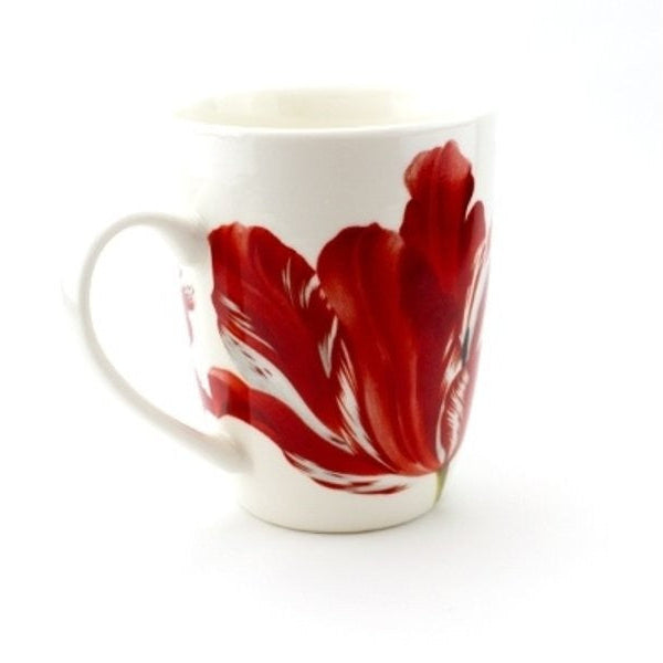 Porzellanbecher mit Tulpenmotiv hinten von Jakob Marrel, inspiriert vom Rijksmuseum.