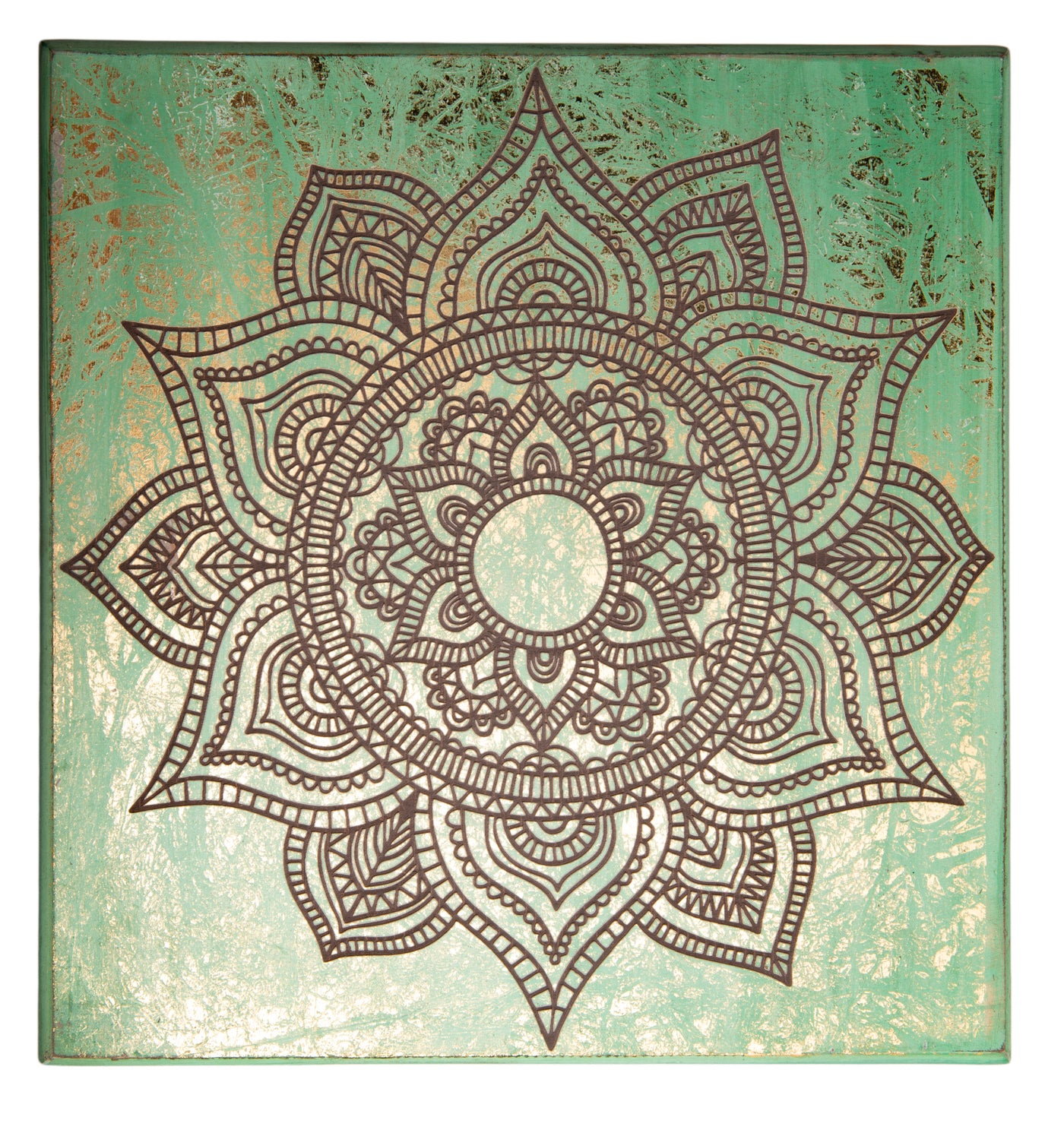 Energieplatte Mandala Türkis/Gold Energiebild - Dianas Klosterlädchen