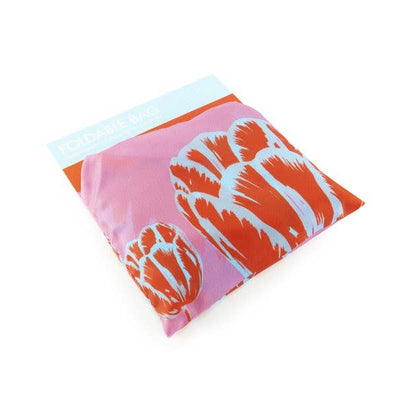 Faltbare Einkaufstasche Tulip Pop in Rosa, leicht und tragfähig, Museumsdesign Gefaltet