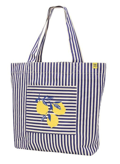 Großer Baumwollshopper mit Zitronenmotiv und Schriftzug „Fernweh“ – fröhlich, sommerlich & ideal für Einkäufe, Ausflüge und Strandtage. 🍋
