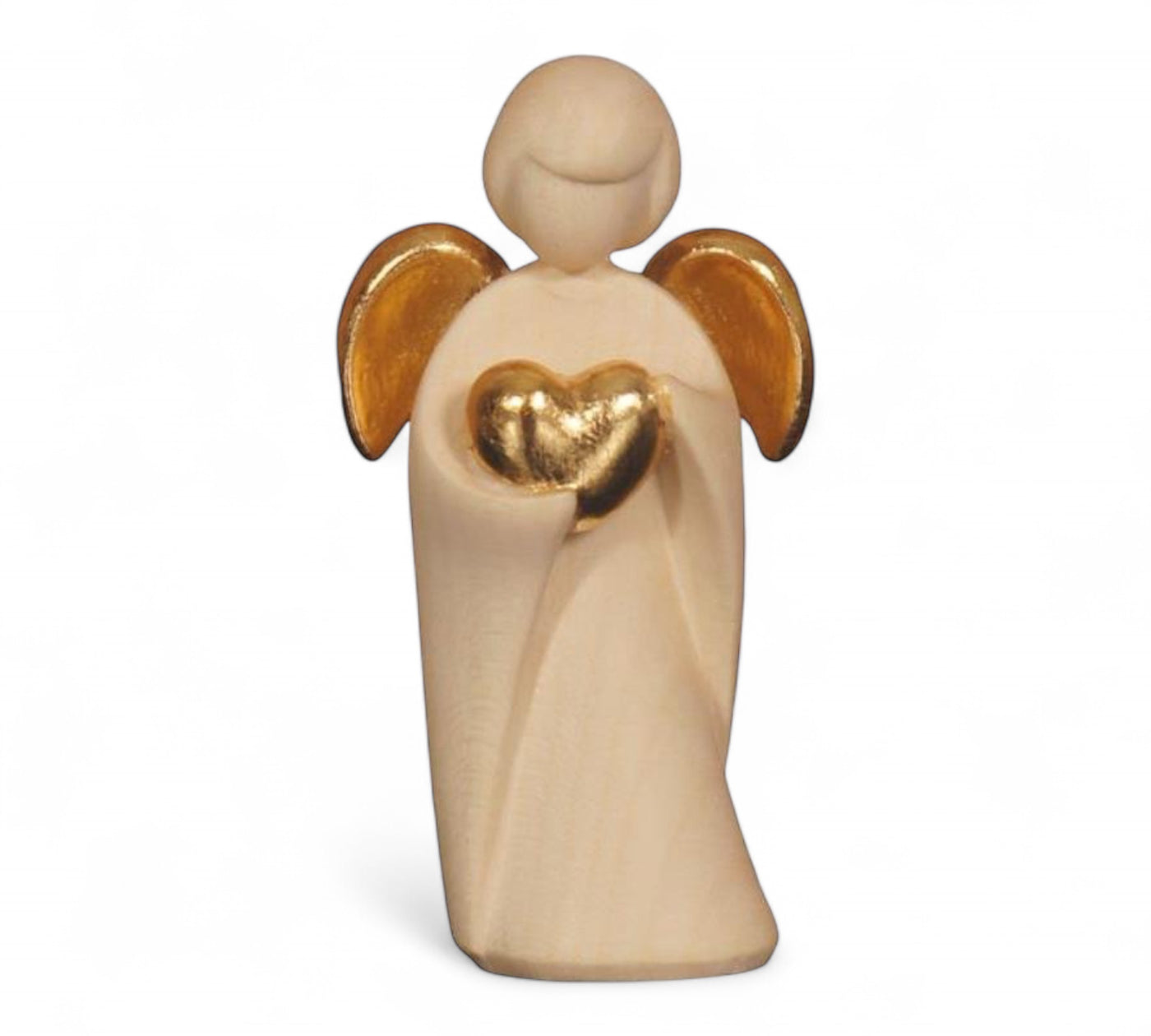 Pema Engel mit Herz Natur Gold 9 cm
