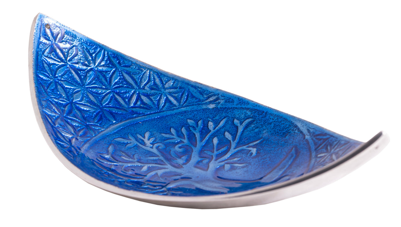 Schiffchen Yggdrasil Lebensblume Aluminium, blau