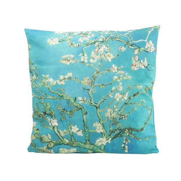 Kissenbezug 45 x 45 cm mit Mandelblütenmotiv von Vincent van Gogh, dekorativ und elegant 2