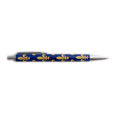 Kugelschreiber im Fleur-de-Lys-Design mit blauer Mine,
