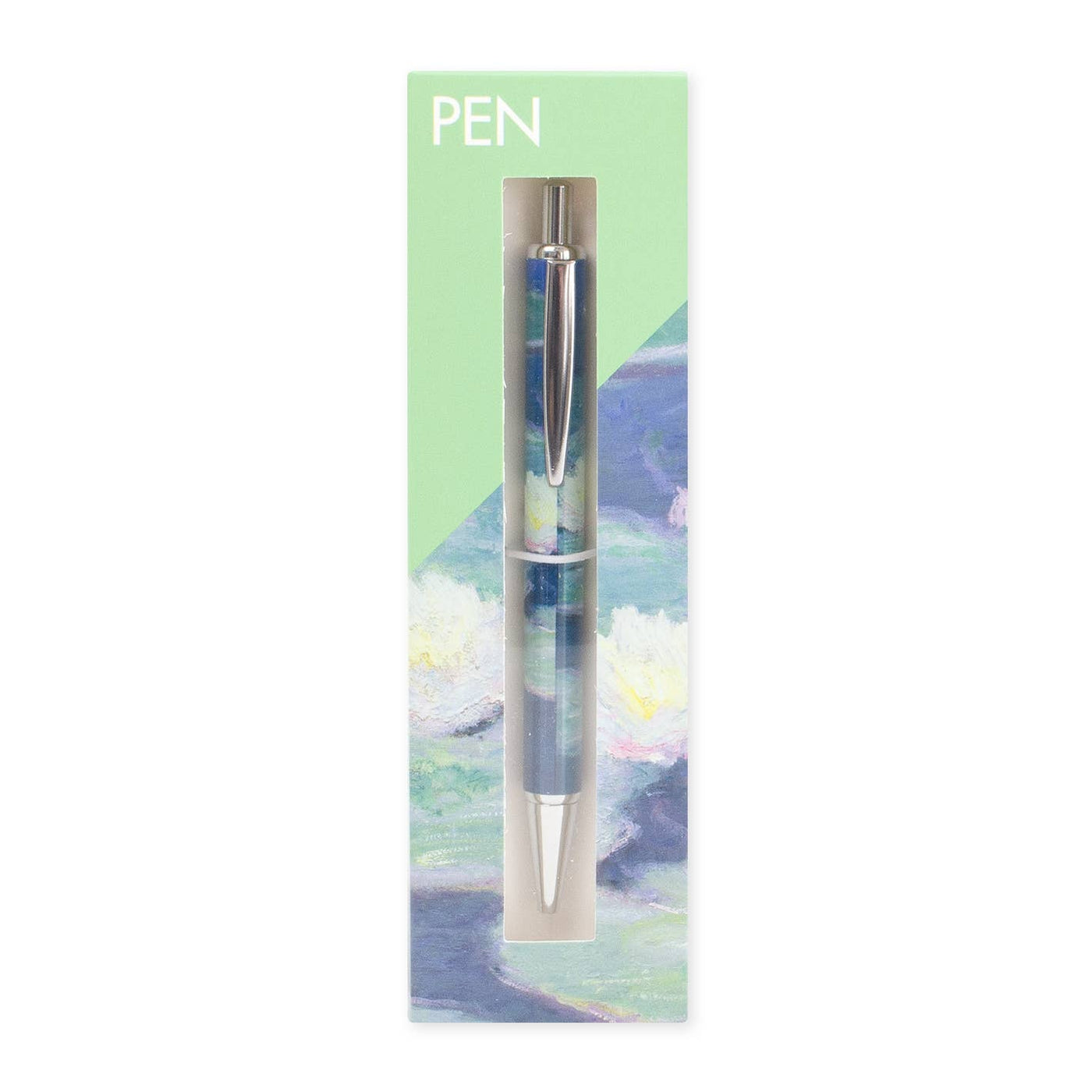 Luxus-Kugelschreiber mit Monets Water-Lilies-Motiv in Geschenkbox, blaue Tinte