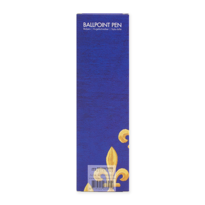 Kugelschreiber im Fleur-de-Lys-Design mit blauer Mine, geliefert in eleganter Geschenkbox Rueckseite