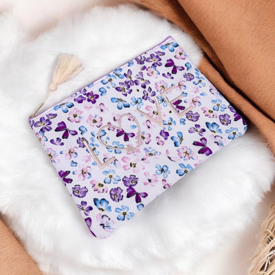 Love Flower Schminktasche 20x15cm lila