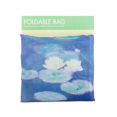 Faltbarer Shopper mit Seerosenmotiv von Claude Monet, robust und tragfähig, gefaltet