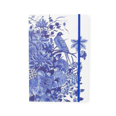 Notizbuch A5 mit Delft-Blau-Vogelmotiv, inspiriert vom Rijksmuseum