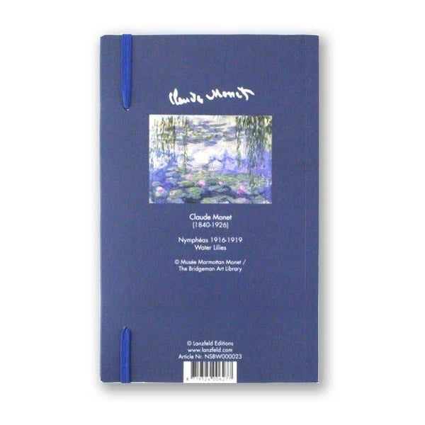 Softcover-Notizbuch A5 mit Seerosenmotiv von Claude Monet, robustes Softcover Rückseite