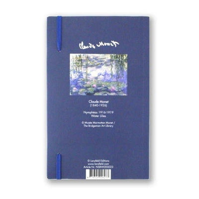 Softcover-Notizbuch A5 mit Seerosenmotiv von Claude Monet, robustes Softcover Rückseite