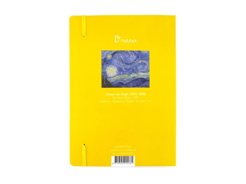 Notizbuch A5 mit Van Goghs Sternennacht, handlich und kunstvoll Rückseite