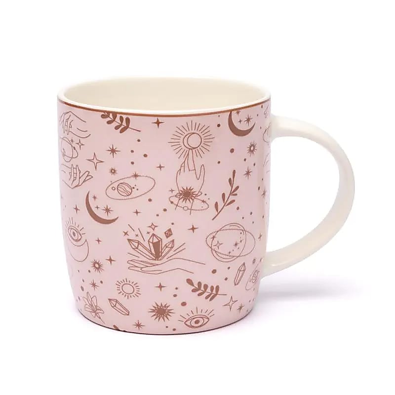 Teetasse mit Sieb Mystische Symbole