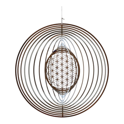 Windspiel Spirale "Blume" des Lebens mit Steinchen Ø 15 cm