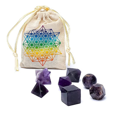 Amethyst Heilige Geometrie 7-teiliges Set - Dianas Klosterlädchen