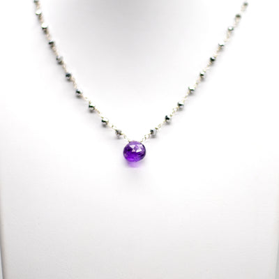 Amethyst Wasserfall Halskette | silber - Dianas Klosterlädchen