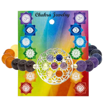 Armband 7 Chakren Blume des Lebens elastisch - Dianas Klosterlädchen