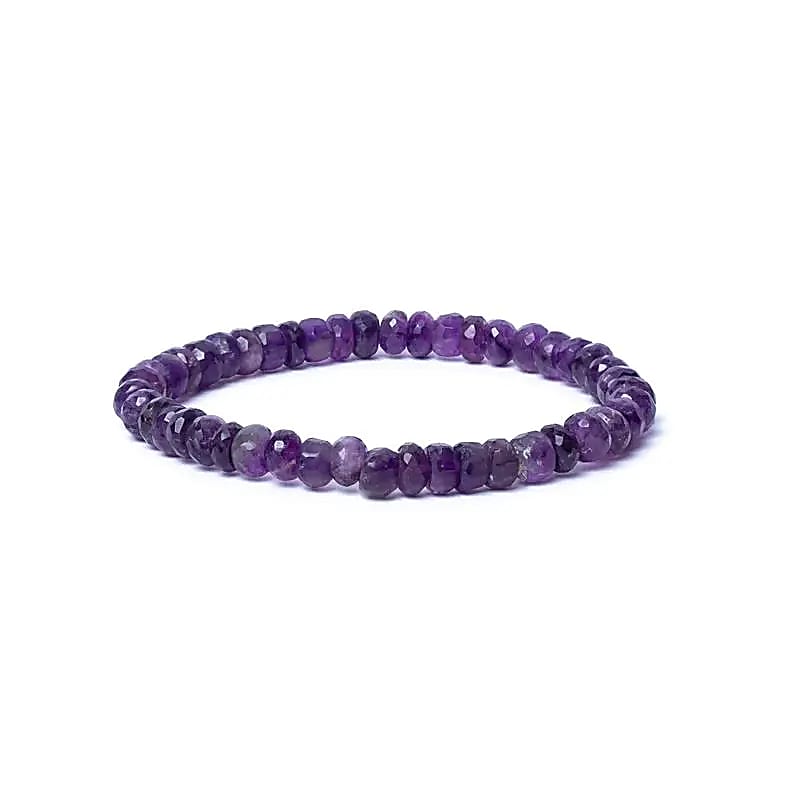 Armband Amethyst Facette elastisch breit - Dianas Klosterlädchen