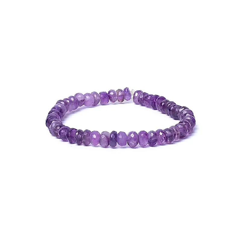 Armband Amethyst Facette elastisch schmal - Dianas Klosterlädchen