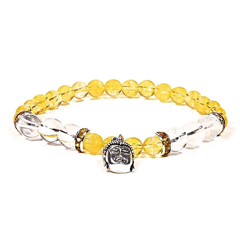 Armband Citrin Bergkristall mit Buddha - Dianas Klosterlädchen