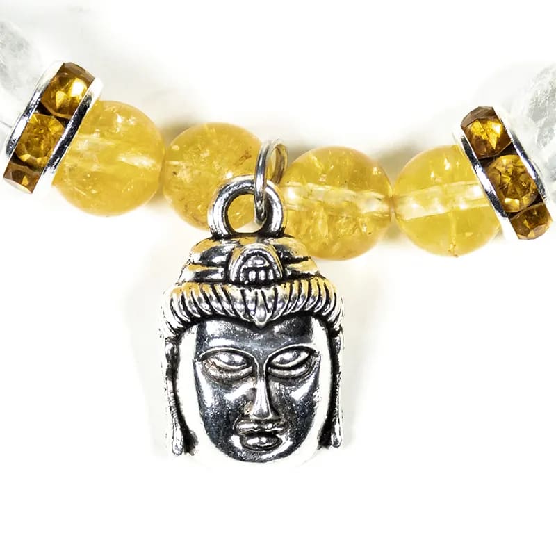 Armband Citrin Bergkristall mit Buddha - Dianas Klosterlädchen
