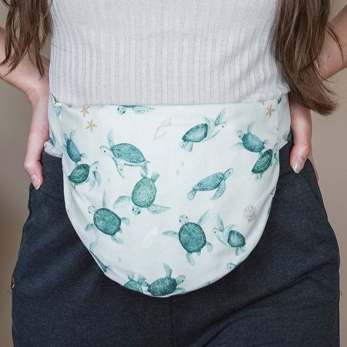 Bauch- und Rückenwärmer zum Umbinden - Bellywrap Schildkröte - Dianas Klosterlädchen