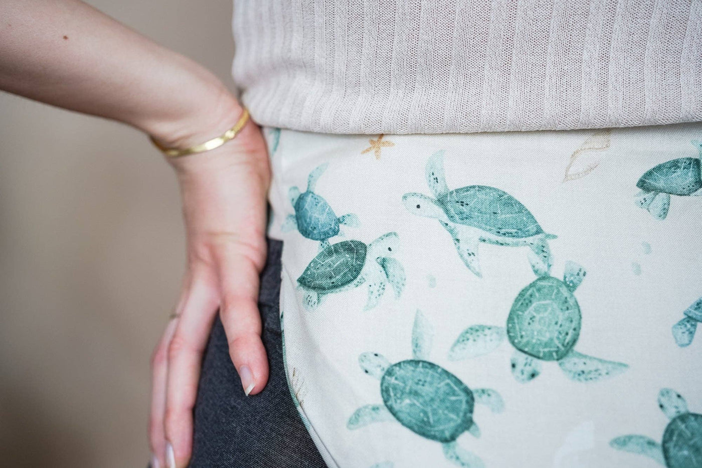 Bauch- und Rückenwärmer zum Umbinden - Bellywrap Schildkröte - Dianas Klosterlädchen