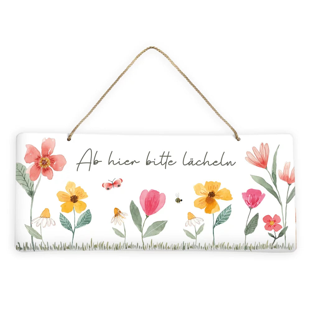 Blechschild Dekoschild "Ab hier bitte lächeln" - Dianas Klosterlädchen