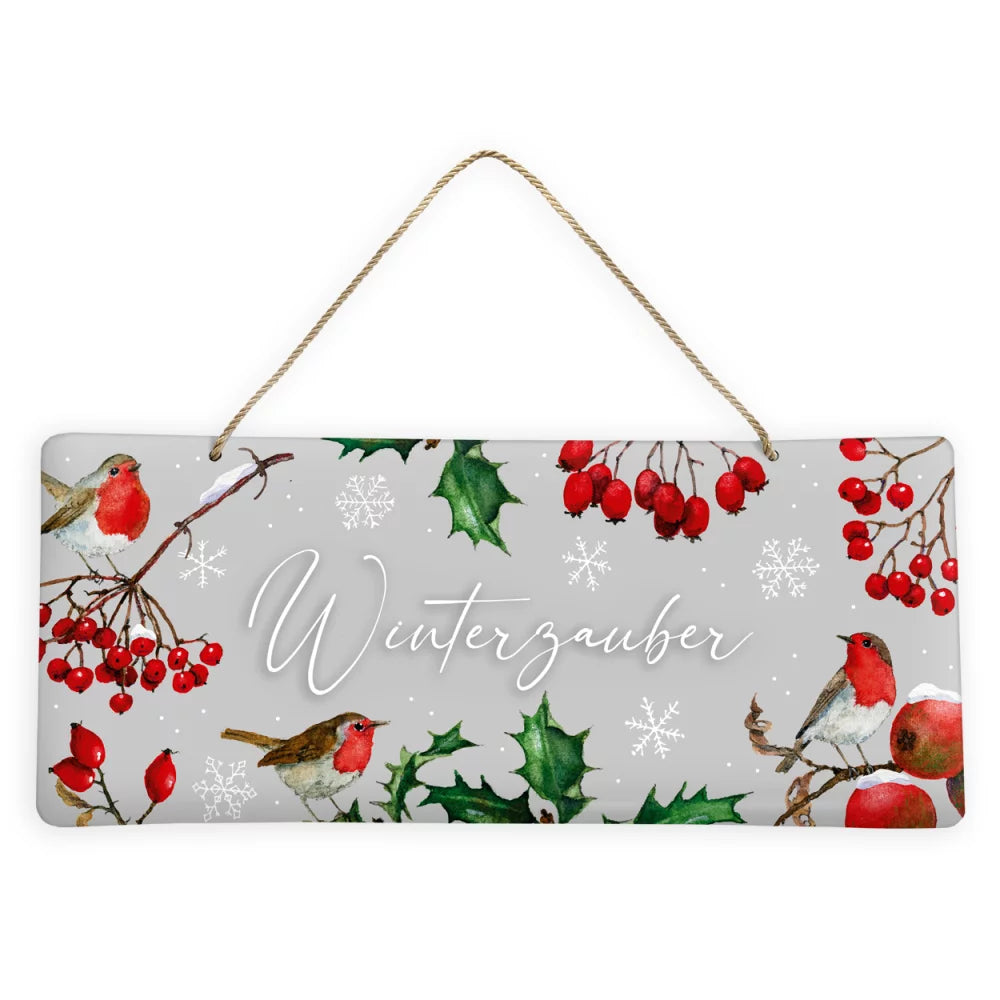Blechschild Frostige Beeren Winterzauber - Dianas Klosterlädchen