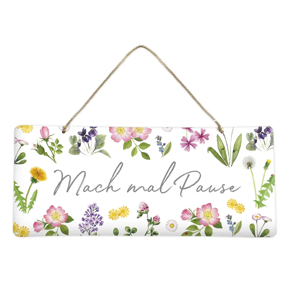 Blechschild „Wiesenblumen“-Mach mal Pause - Dianas Klosterlädchen