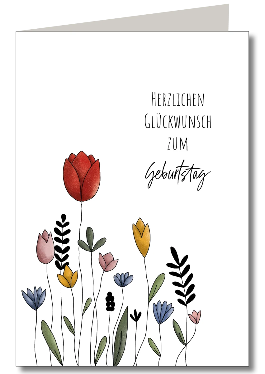 Blumenwiese Geburtstag Klappkarte - Dianas Klosterlädchen