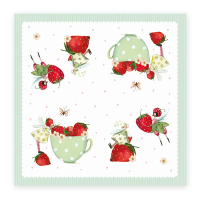 Cocktailserviette Erdbeeren - Dianas Klosterlädchen