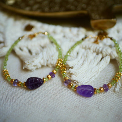 GINANDGER - SUPARNA-PERIDOT- UND AMETHYST-ARMBAND in Dianas Klosterlaedchen