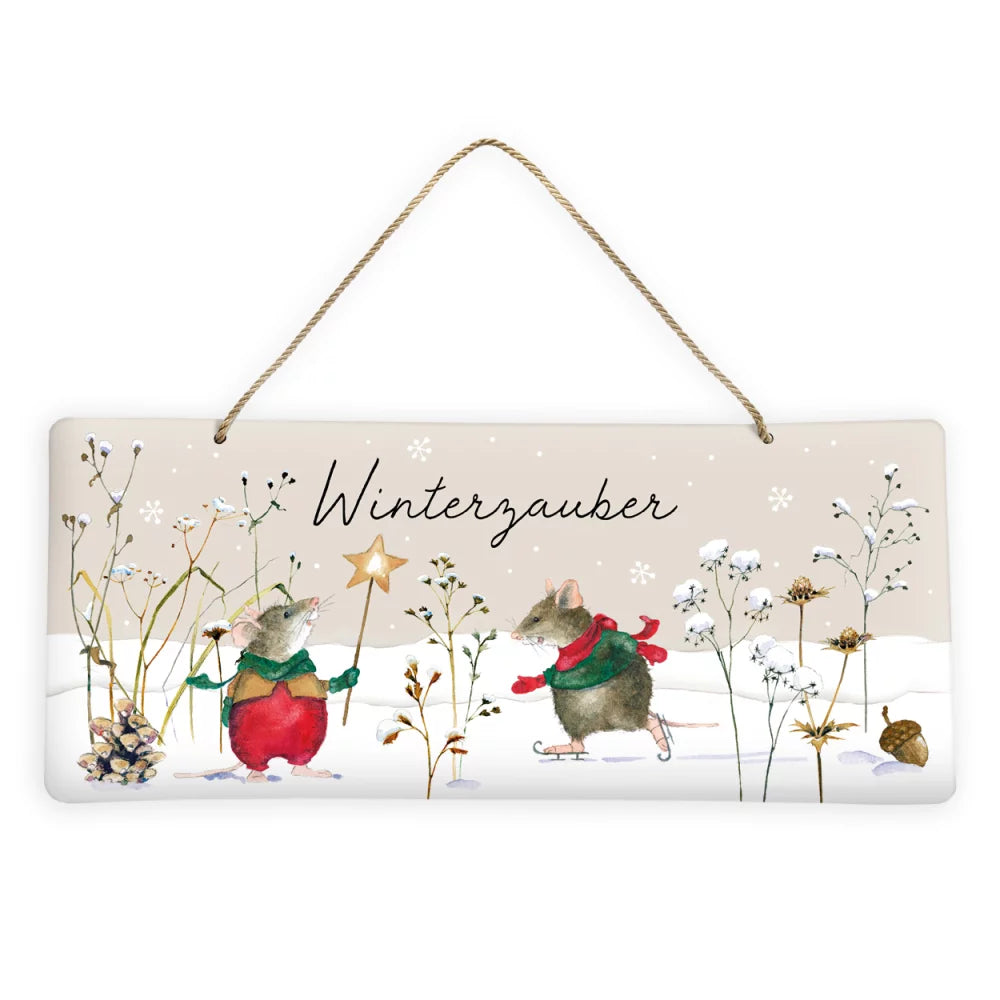 Blechschild Lustige Winterfreunde "Winterzauber" - Dianas Klosterlädchen