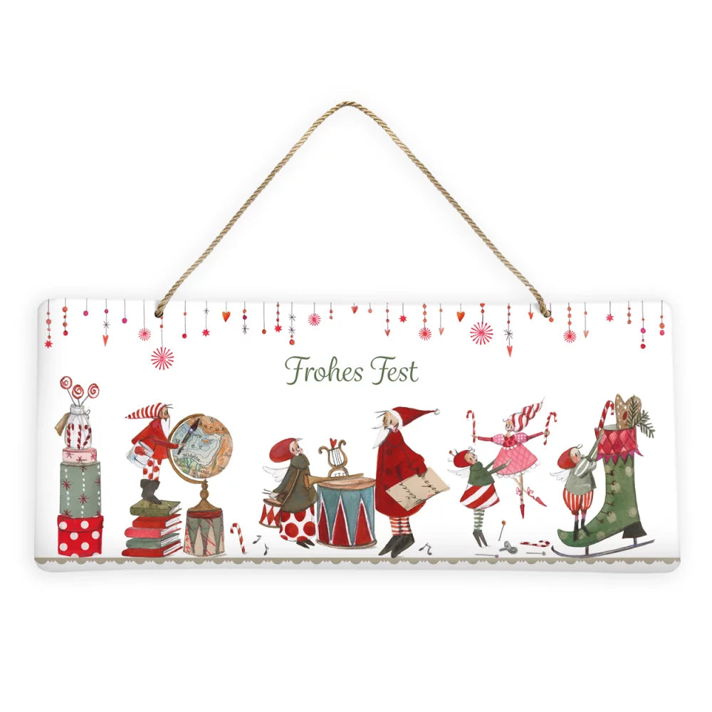 Blechschild Weihnachtswerkstatt "Frohes Fest" - Dianas Klosterlädchen