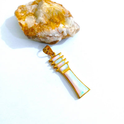 Djed-Pillar-Opal vergoldeter Anhänger - Dianas Klosterlädchen